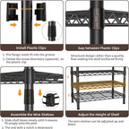Heavy Duty Clothes Rack Rolling Garment Rack,3 Tier Adjustable Wire Shelving Clothing Racks for Hanging Clothes with Double Rods&Side Hooks,Freestanding Wardrobe Storage Rack Metal Portable Closet