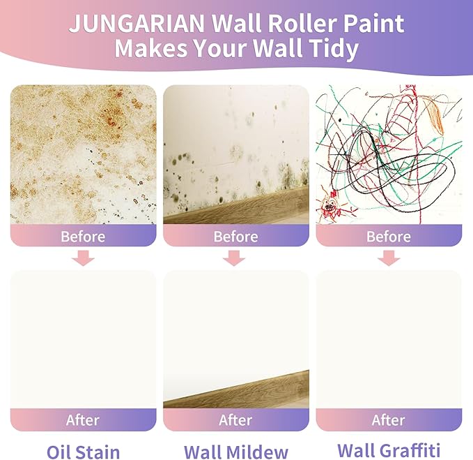 Wall Paint Kit - 2X Concentrated Formula Wall Repair Roller Superior Coverage & No Dripping - Water-Based Touch Up Paint Roller Kit for Remove Graffiti, Stains, Yellowing - 100g, Ivory White