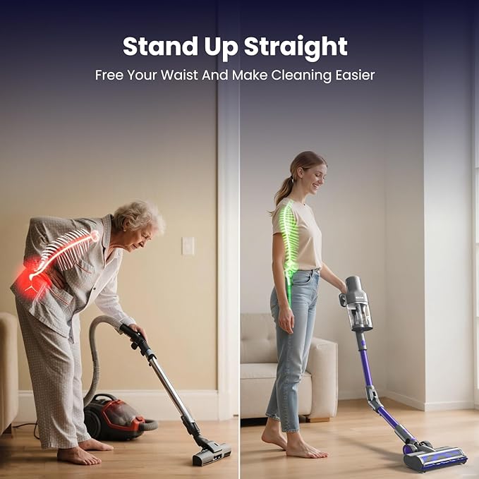 650W Cordless Vacuum Cleaner, 45KPA Suction Power, 70-Minute Runtime, Handheld & Foldable Design, Ideal for Pet Hair, Carpets, Hardwood & Bare Floors – Premium Home Cleaning Solution