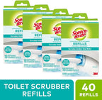 Scotch-Brite Disposable Toilet Scrubber Refills, Scrubs Under the Rim, 40 Disposable Refills