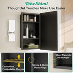 TokeShimi 17x25 Recessed Medicine Cabinet with Mirror Wall Mounted, Metal Beveled Mirror with Storage for Bathroom Vanity, Aluminum Alloy Medicine Cabinet Mirrored Silver