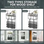 Xstydes Towel Racks for Bathroom, Metal Towel Holder with Storage Basket,Wall Towel Rack for Rolled Towels, Towel Storage for Small Bathroom,Black