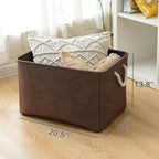 TheWarmHome Organization and Storage for Organizing - Extra Jumbo 3 Pack 20.5x15.7x13.8 inch Fabric Storage Bin for Shelves, Storage cubes for Decorative Shoes Towel Blanket Closet (Brown)