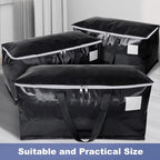 StorageRight Heavy Duty Moving Boxes-Moving Bags with Zipper, Reinforced Handles and Tag Pocket-Collapsible Moving Supplies-Totes for Storage Great for moving, Storage and Travel 93L(Black-6 Pack)