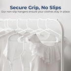 SereneLife 50 Pack Plastic Hangers, Non-Slip, Space-Saving Closet Organizers, Durable and Strong for Shirts, Sweaters, Hoodies, Kids Clothes & Dresses, Ultra-Thin, Lightweight