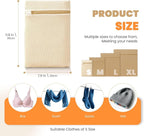 4Pcs Cotton Mesh Laundry Bags for Delicates,Breathable Mesh Garment Bag for Washing Machine,Travel Wash Bags with Zipper for Bras,Underwear,Socks,Baby Clothes,Laundry Dorm Room Essentials(S)