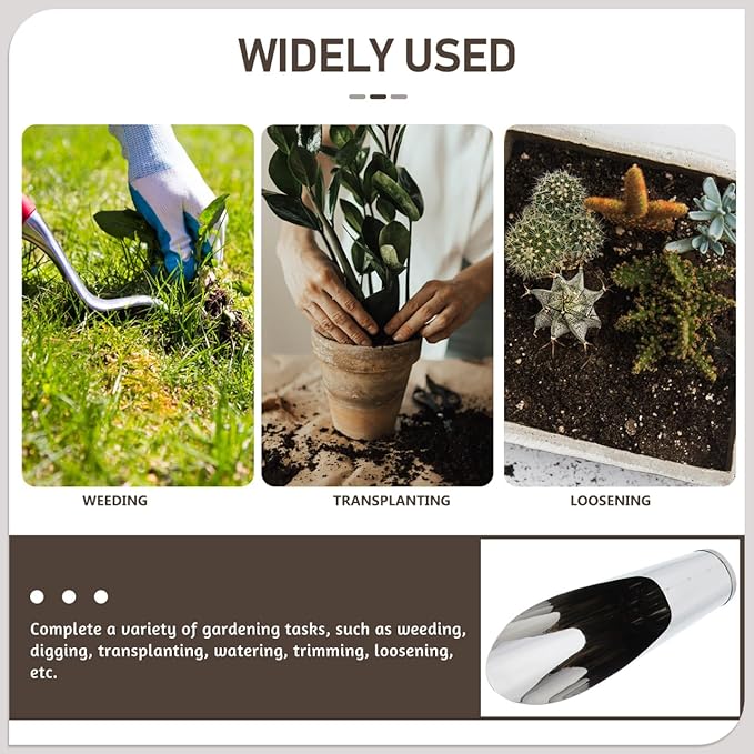 YARNOW Bonsai Soil Scoop Metal: Stainless Steel Garden Hand Soil Scooper Bucket Shovel Potted Succulent Plant Transplanting Shovel Spoon Bonsai Tool Kit Gardening Tool