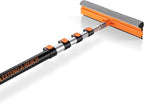 5-18 ft Window Washer Squeegee Kit with Extension Pole (24+ Foot Reach) // Long Handle Squeegee for Window Cleaning & Car Cleaning Multi-Use//Telescopic Professional Window Cleaning Squeegee for Home