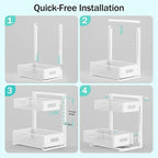 Under Sink Organizer Adjustable Height 2 Tier Bathroom Organizer Pull Out Cabinet Organer kitchen organizers and storage fridge organizers and storage,White,XL-1 Pack