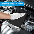 GLIMGLINT Microfiber Cleaning Cloth, 100 Pack Shop Towels, Lint-Free, Ultra Absorbent Reusable or Disposable Microfiber Cloths for Kitchen, Car, Cleaning Rags, 11" x 9", Black