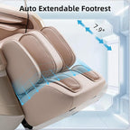 MassaMAX MT339 4D Massage Chair, Full Body Shiatsu Recliner with Electric Extendable Footrest, Zero Gravity, SL Track, Deep Yoga Stretch, 15 Modes, AI Voice Control, Foot Rollers, and Heating (Golden)
