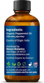 Organic Peppermint Essential Oil 30 ml - Pure, Natural Oils for Aromatherapy, Diffusers, DIY, Candle and Soap Making Scent - Nexon Botanics
