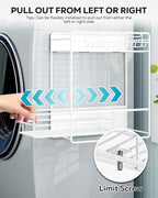 Nieifi 2 Tier Magnetic Shelves for Washing Machine, Magnetic Spice Rack for Refrigerator, Laundry Room & Kitchen Organizer Storage Baskets, White