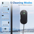 Tosima W5 Window Cleaning Robot, Dual Direction Auto-Spray Smart Window Cleaner with Triple Safety System, Smart Navigation, Remote Control, for All Smooth Surfaces, with 8 Rags, Black