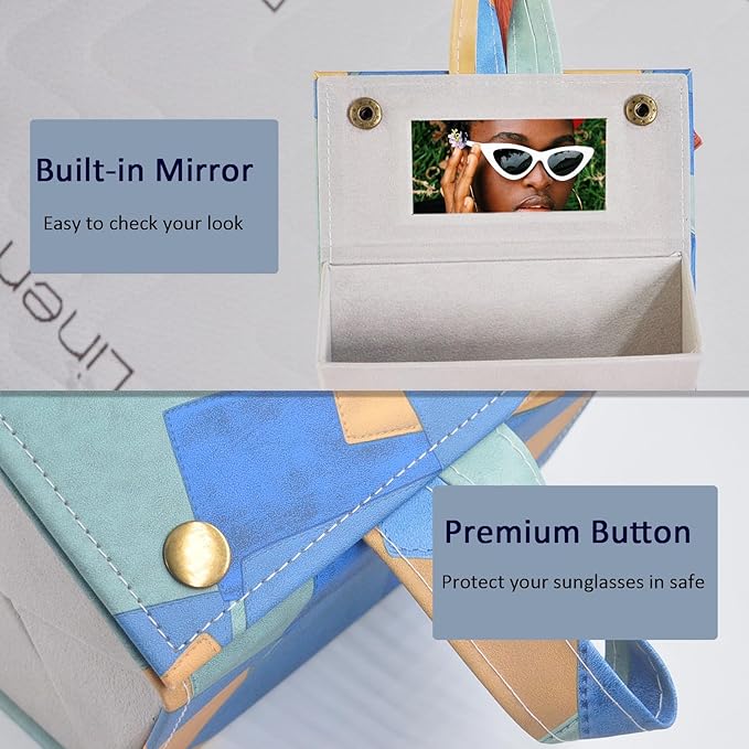 Kenpal Sunglasses Storage Organizer Holder Foldable Travel Case with 5 Slot Compartments for Multiple Glasses