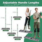 30"x10" Lawn Leveling Rake, Heavy Duty Lawn Leveler with 33"-77" Adjustable Handle, Foldable Ground Leveling Tool for Soil, Sand, Gravel, Ergonomic Design for Lawns, Golf Courses and Backyards