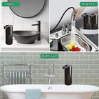 Automatic Soap Dispenser, Touchless Foaming Soap Dispenser Bathroom,Upgrade Hand & Dish Electric Dispenser Adjustable Waterproof Wall Mount Kitchen Auto Soap Pump for Thin & Thick Liquid(Black)