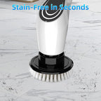 White Electric Spin Scrubber, Cordless Spin Scrubber with 8 Replaceable Brush Heads, Electric Scrub Brush with Adjustable Extension Handle, Electric Cleaning Brush for Bathroom, Tile and Bathtub