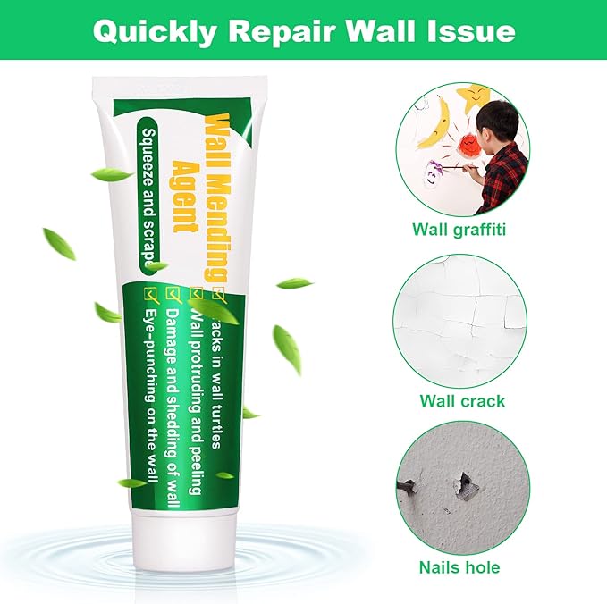 Wall Repair Patch Kit with Scraper, Drywall Repair Kit, Wall Mending Agent Easy to Fill Holes in Home Wall and Quick Repair