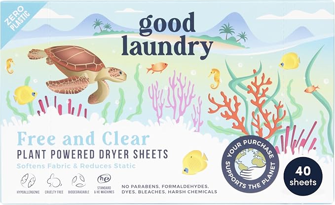 Unscented Breeze Scented Organic Laundry Dryer Sheets - Natural Non toxic dryer sheets infused with Essential Oils - No Harsh Chemicals, Biodegradable, Hypoallergenic - USA Based