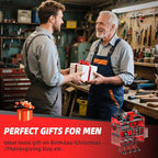 Power Tool Organizer Wall Mount with 4-Drill Holders-400Lbs Load Heavy Duty Metal 4-Layers Garage Storage & Organization Battery Tools Rack with Side Panels Utility Racks Workshop Gifts for Men