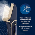 Conair SteamStylist 3-in-1 Steam, Press and Iron Steamer for Clothes, With Fabric Shaver, Extra Water Tank and Storage Bag, For Home, Office or Travel, Amazon Exclusive, Midnight Blue