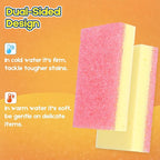 Scrub Sponge, Dual-Sided Temperature-Responsive Scrubber - Non-Scratch - Multipurpose Dish Sponges for Kitchens, Bathrooms, and Outdoor Use - 12 Pack