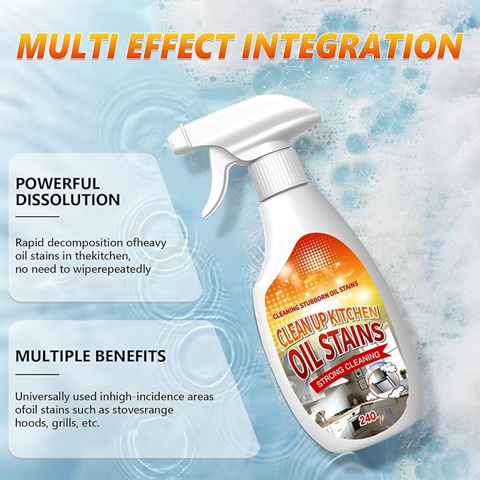 Heavy Duty Degreaser, 2025 New Kitchen Cleaner, Multipurpose Oil Stain Remover, Strong Grill Cleaner for Restaurant, Multipurpose Cleaner Spray for Countertops, Ovens