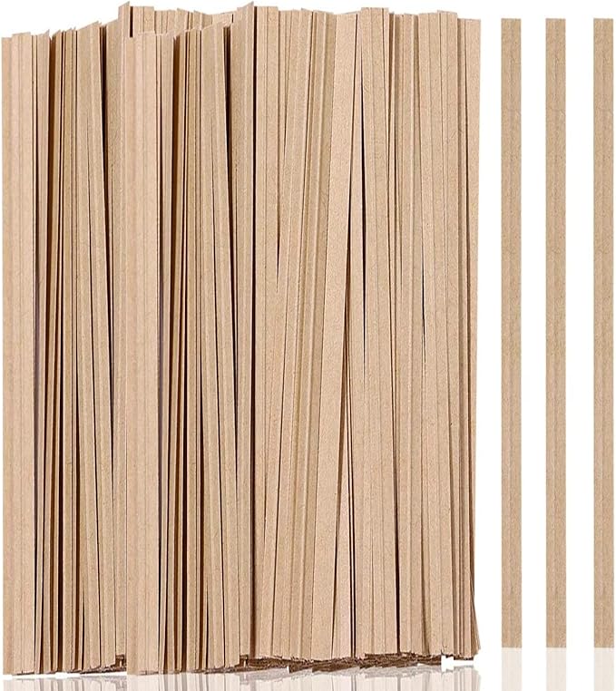 1000 Pcs Twist Ties, Kraft Paper Twist Ties Plant Ties Reusable Bread Ties for Party Cello Candy Coffee Treat Bags Cake Pops (11.8")