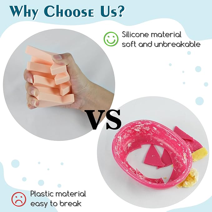 Silicone Soap Dish for Bar Soap Holder for Shower Bathroom Self Draining Waterfall Drying Tray Keep Soap Bars Dry Clean & Easy Cleaning (Pink*2, 2)