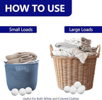 Organic Wool Dryer Balls XL，Reusable, Premium Natural Fabric Softener，Safe for Babies & Sensitive Skin, Reduces Clothing Wrinkles and Naturally Shorten Laundry Drying Time,Wool Balls for Dryer(6psck)
