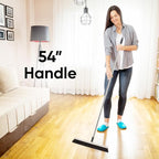 Horse Hair Broom for Hardwood Floors – 18" Soft Bristle Narrow Thin Swivel Upright Dust Broom for Dog Hair, Kitchen & Home Use – 54" Long Handle