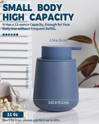 Bosilunlife Ceramic Foaming Soap Dispenser - 12oz Nave Blue Foam Hand Wash Dispenser Bathroom Countertop Soap Dispensers Kitchen Dish Soap Pump Dispenser Liquid Soap Dispenser for Bathroom