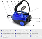 COSTWAY 2000W Multipurpose Steam Cleaner with 19 Accessories, Household Steamer w/ 1.5L Tank for Chemical-Free Cleaning, Heavy Duty Rolling Cleaning Machine for Carpet, Floors, Windows and Cars (Blue)