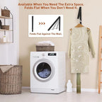 Laundry Room Clothes Rack - Wall Mounted Retractable Folding Clothes Hanger Drying Rack for Laundry Room Closet Storage Organization, Aluminum, Easy Installation (Black)