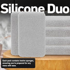 Casanero 12-Pack Silicone Scrubbing Sponges, Heavy-Duty, Non-Scratch | Reusable, Odor-Free, Multi-Purpose Cleaning for Dishes, Non-Stick, Countertops