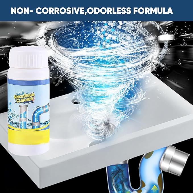 Sink & Drain Cleaner, Dodorado Drain Cleaner Powder, 3.9 oz Bottle, Sewer Pipe Maintainer for Kitchen, Bathtub, Shower Drains (3Bottles)