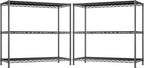 3- Shelf Metal Shelving Unit 35.6Wx14Dx36H,Adjustable Storage Shelves Heavy Duty Garage Steel Shelving for Office,Wire Rack Small Shelf for Kitchen Shelves Laundry Bathroom Pantry Closet Black,2pc