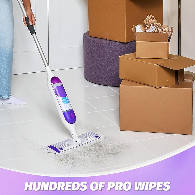 Disposable Power Mop Pads Refills for Swiffer PowerMop，Multi-Surface Mopping Pad Refills for Floor Cleaning (White & Purple, 30 Pack)