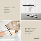 Umbra Buddy Bathroom Squeegee for Shower, Mirror, Window - Adhesive Storage Hook Included