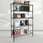 SUNLPH Heavy Duty 5-Tier Wire Shelving Adjustable Shelves Unit Metal Storage Rack Flat for Laundry Kitchen Pantry Garage Closet Organization (Black, 47.1" L x 17.6" W x 72.2" H)