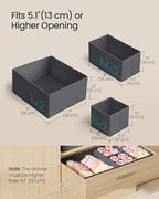 SONGMICS Drawer Organizer, Dresser Drawer Organizers, Set of 6, Foldable Fabric Storage Bins for Socks, Underwear, Bras, Ties, Scarves, Slate Gray URDZ06G