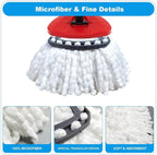 Easywring 1-Tank System,Mop Replacement Heads for O-Ceda Mop Replace Head, Spin Mop Heads Replacements, Microfiber Spin Mop Refills, Easy Cleaning Mop Head Replacement (White-3pcs)