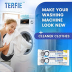 Washing Machine Cleaner Powder Deodorizer 12 Pack， For Deep Descaling, Cleaning Front-Loading & Top-Loading Washing Machine Drum Interiors And Drum Seal, Septic Tank Safe - 12 Month Supply