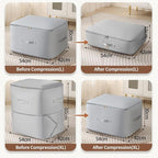 Ultra Space Saving Self Compression Organizer, Upgraded Space Saving Self Compression Organizer Space Bags, Premium Comforter Packaging Cube Bedding Storage Bag (Light Grey, X-Large 54×42×60cm)