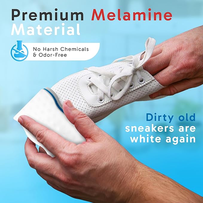 (25 Pack) Extra Durable Eraser Sponge – Extra Thick, Long Lasting Magic Melamine Cleaning Sponges in Bulk – Foam Pads for Walls, Kitchen, Bathroom, Floor & Baseboard Cleaner