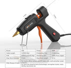 IZIO Hot Glue Gun with 21 Glue Sticks7/16") &Storage Pouch - 100W Fast Heating (2-3 Min), Heavy Duty DIY Starter Kit for Crafts, Fabric, Wood, Home Repairs,Non-Drip Precision Nozzle, ergonomic|Black