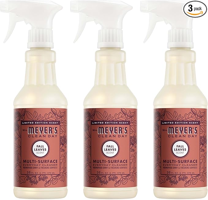 Mrs. MEYER'S CLEAN DAY Multi-Surface Everyday Cleaner, Fall Leaves Scent, 16 Fl Oz Bottle - 3 Pack