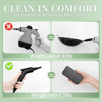 2500W Steam Cleaner - Adjustable 6-Level Steam Control, 15s Fast Heat, 1.6QT Water Tank, Portable High-Pressure Steamer for Home, Car, Grout