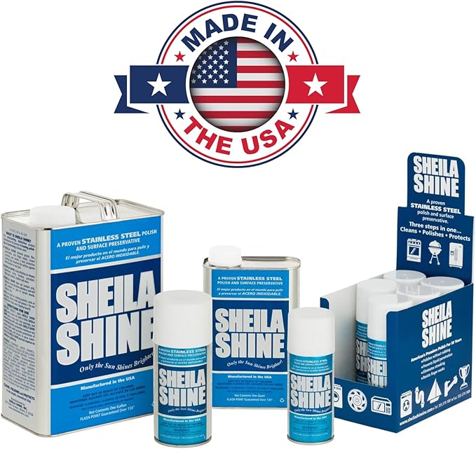 Sheila Shine Stainless Steel Polish & Cleaner, Protects Appliances from Fingerprints and Grease Marks | Residue & Streak Free | 6 x 32 oz Spray Bottle